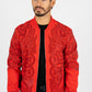 Men's Red Rhinestone Bomber Jacket