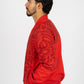 Men's Red Rhinestone Bomber Jacket