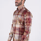 Mens Modern Fit Stretch Foiled Shirt - Burgundy