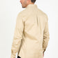 Men’s Single Pocket Logo Modern Fit Stretch Dress Shirt - Beige