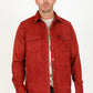 Men's Faux Suede Overshirt - Red