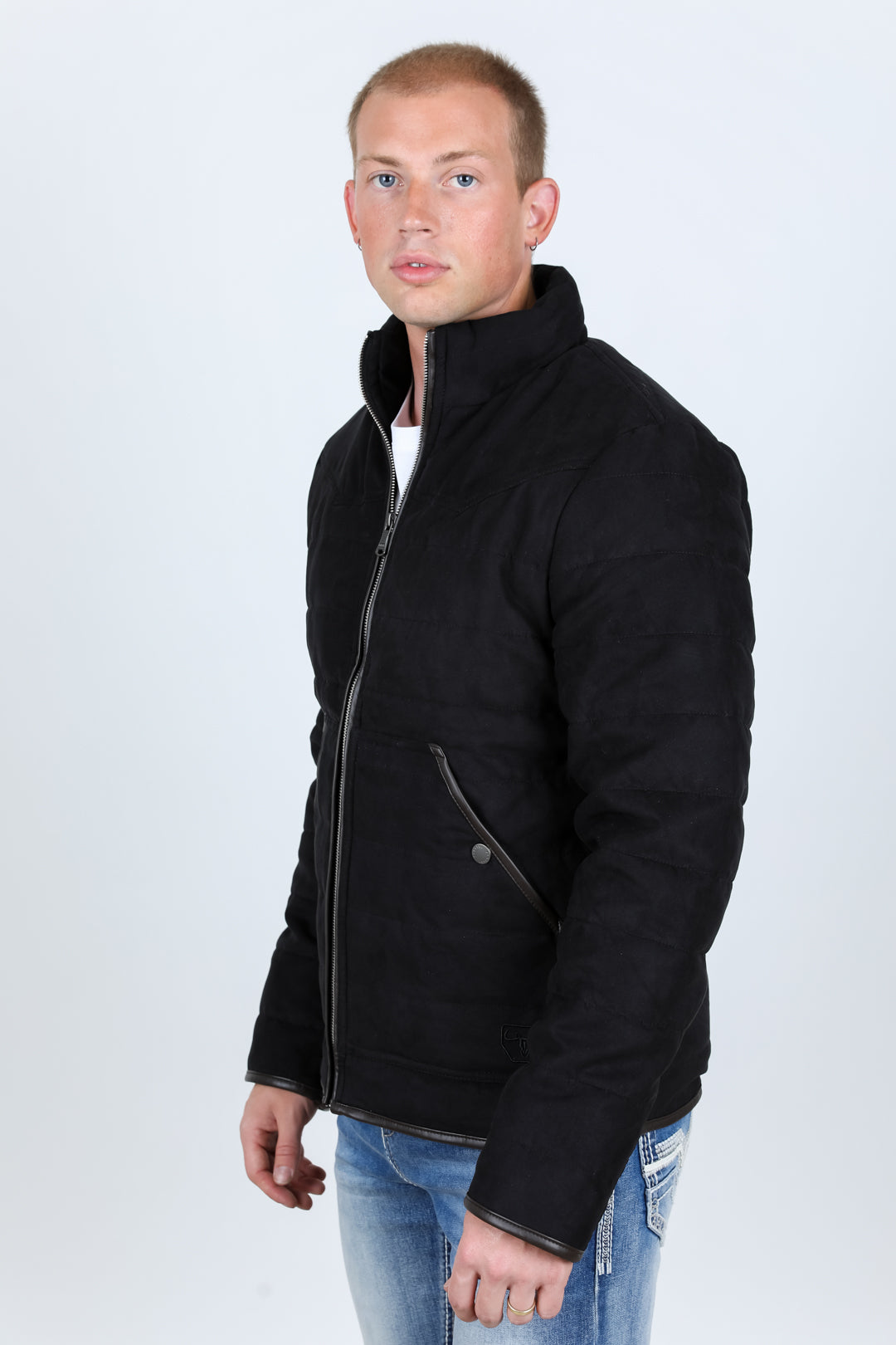 Black suede outlet fur lined jacket