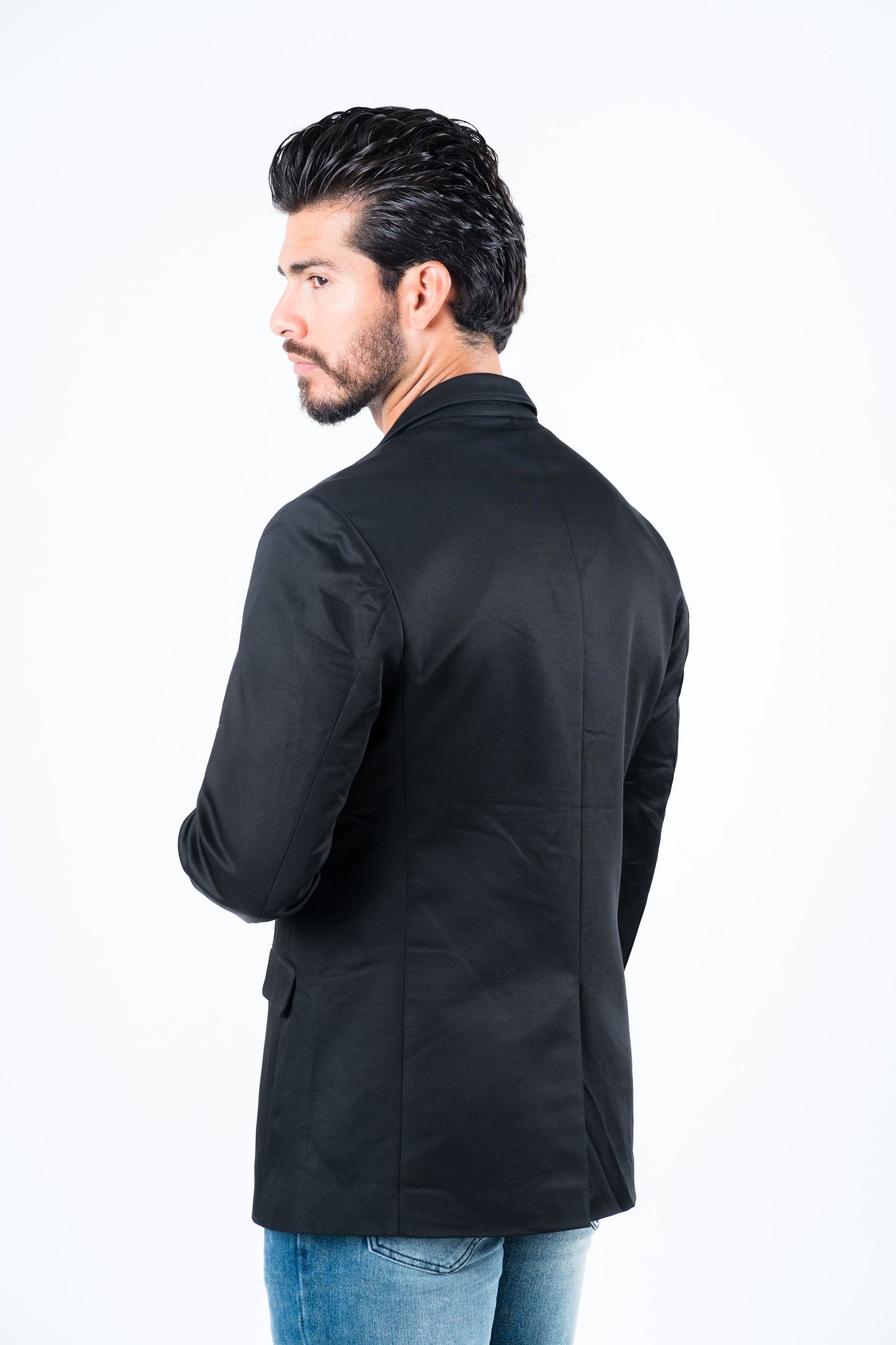 Men's Double Button Black Blazer