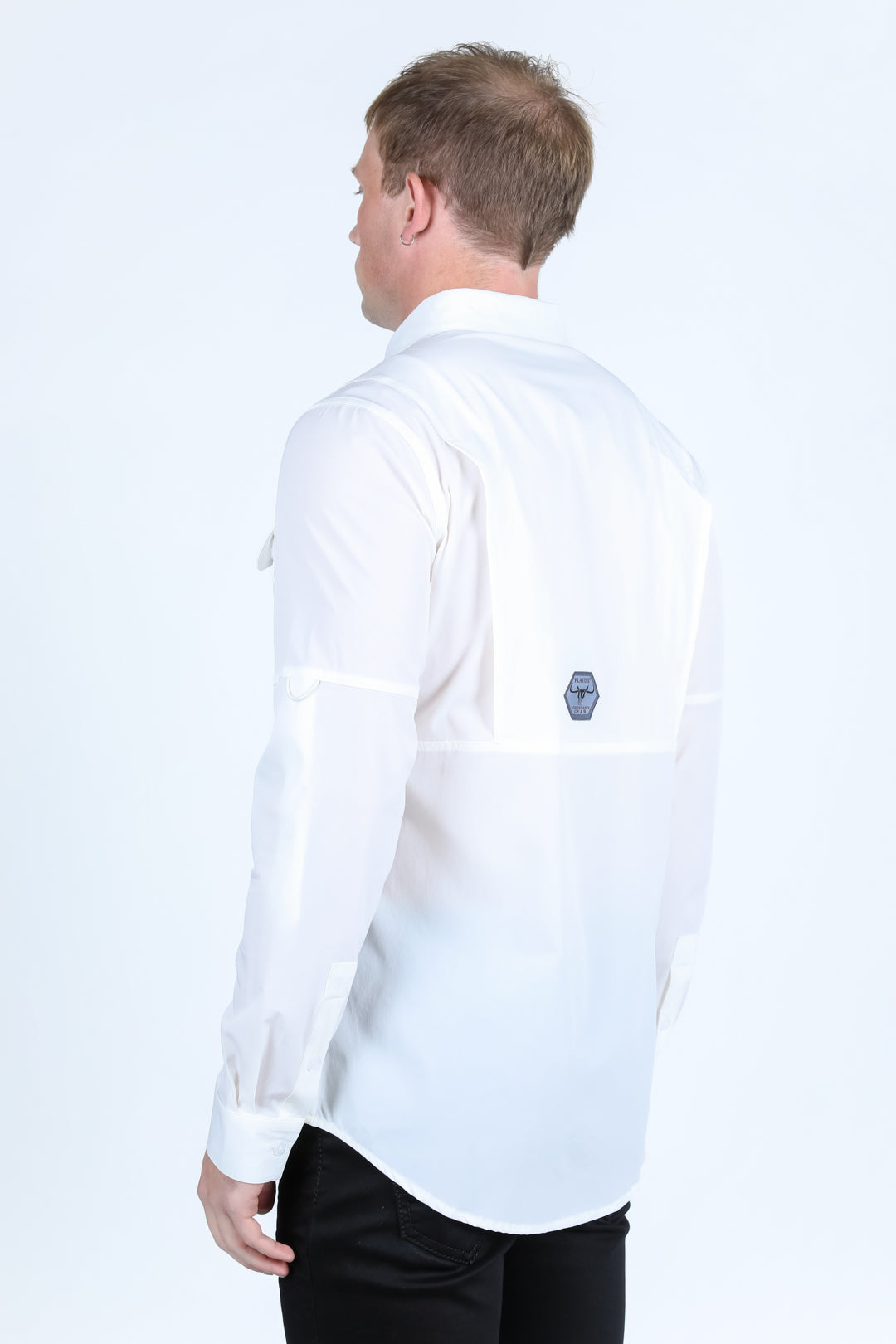 Men's Fishing White Long Sleeve Shirt