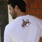 Mens Modern Fit Cotton Stretch Horse-Rider Print T-Shirt