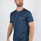 Mens Modern Fit Stretch Henley T-Shirt with Logo