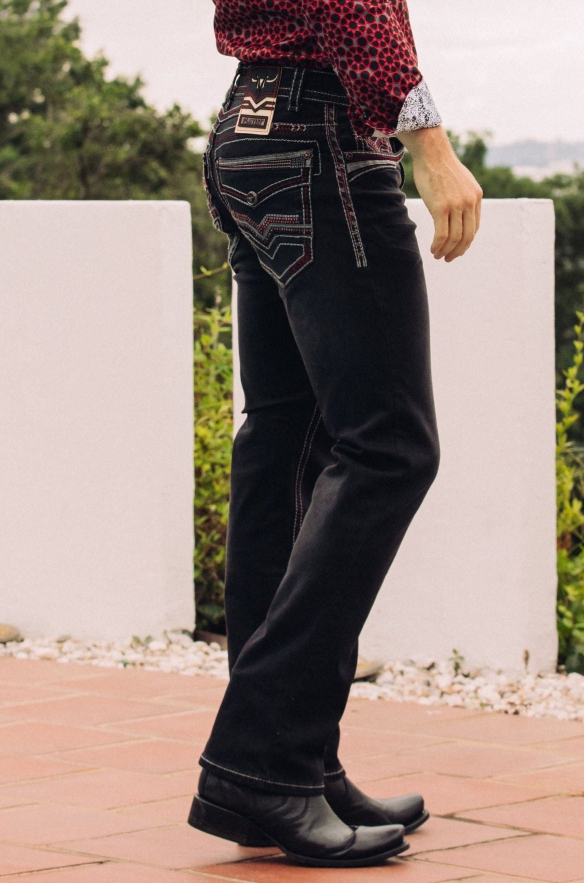 Black slim straight leg jeans