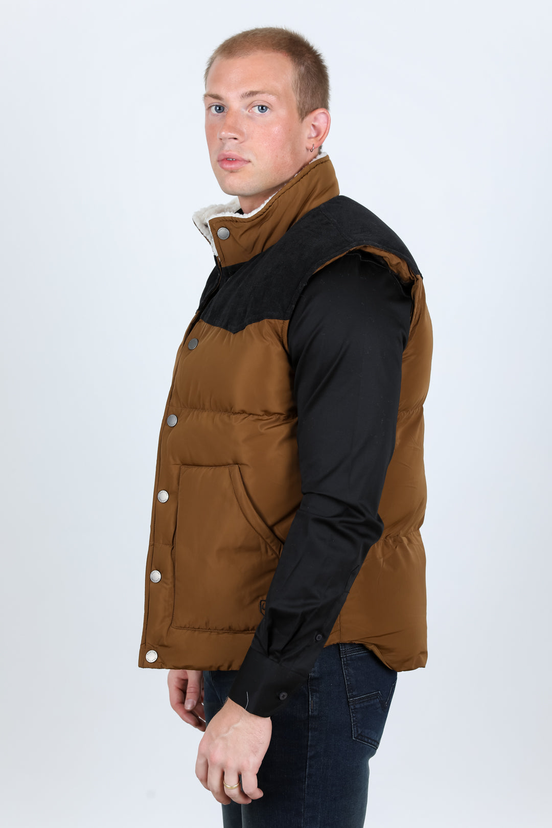 Fur lined best sale puffer vest