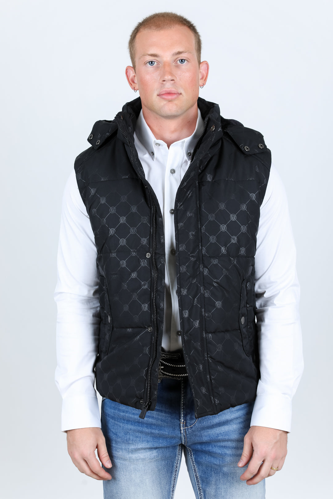 Black quilted best sale vest mens