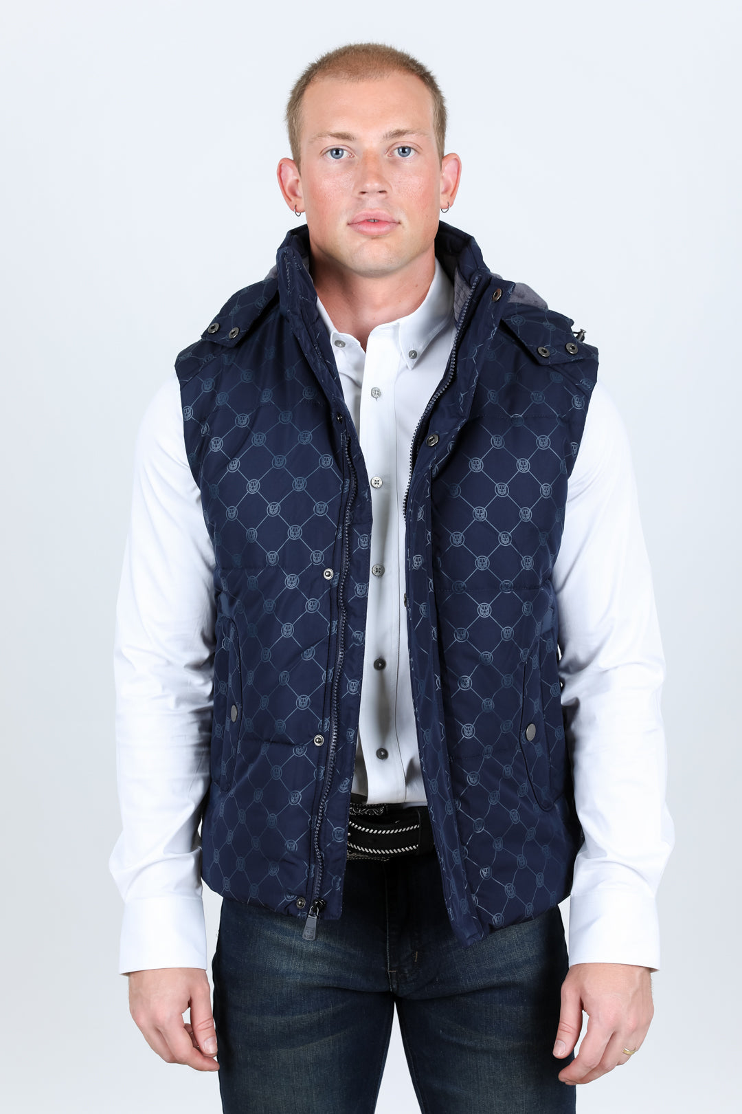 Mens navy blue hot sale quilted vest