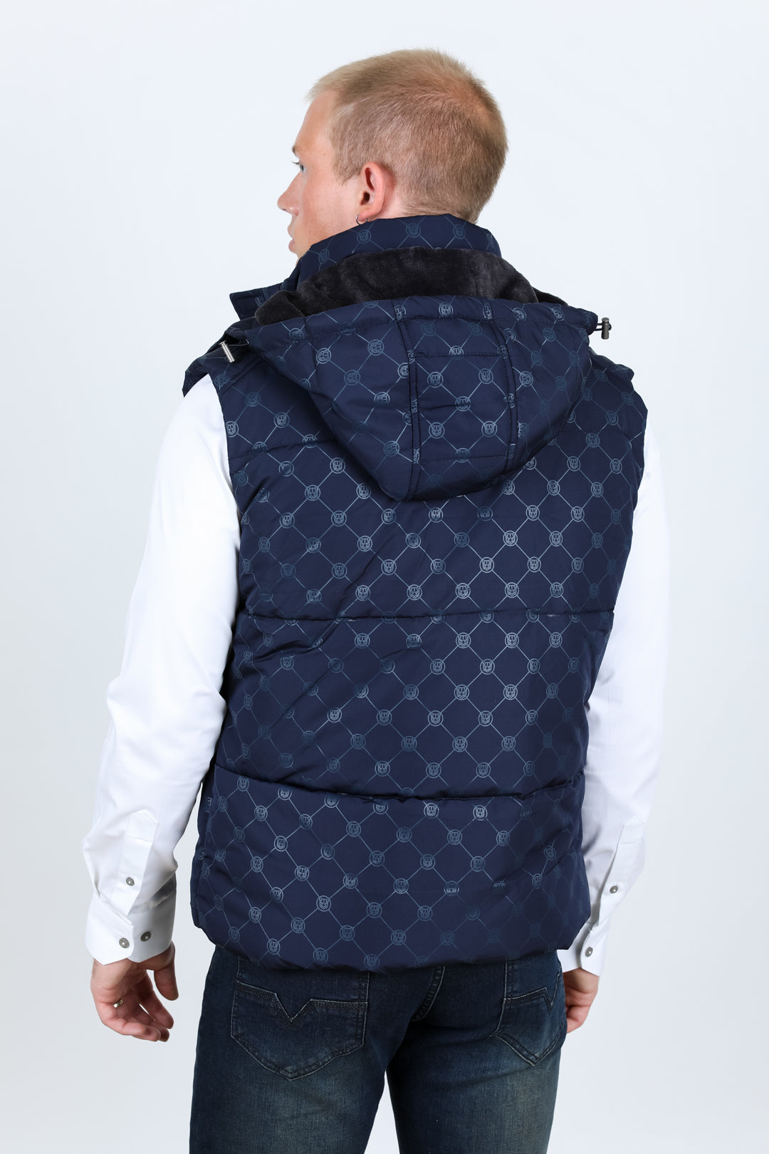 Navy puffer 2024 vest mens