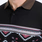 Men's Aztec Panoramic Print Black Polo