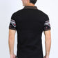 Men's Aztec Panoramic Print Black Polo