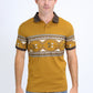 Men's Aztec Panoramic Print Camel Polo