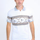 Men's Aztec Panoramic Print White Polo