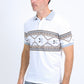 Men's Aztec Panoramic Print White Polo