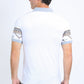 Men's Aztec Panoramic Print White Polo