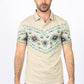 Men's Beige Aztec Panoramic Print Polo