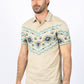 Men's Beige Aztec Panoramic Print Polo