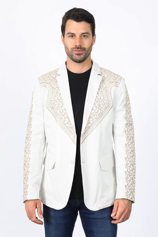 Mens Embroidery Fashion Blazer