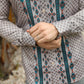 Mens Modern Fit Stretch Aztec Foiled Shirt - Beige