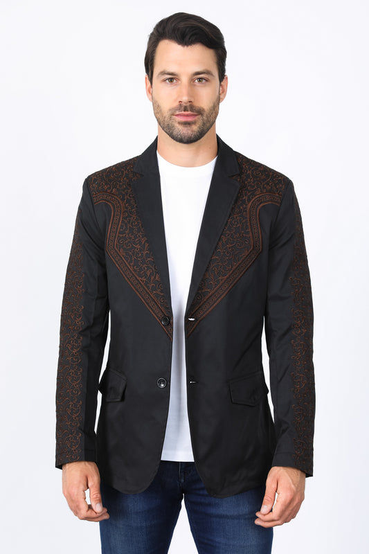 Mens Embroidery Fashion Blazer