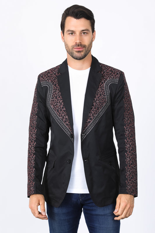 Mens Embroidery Fashion Blazer