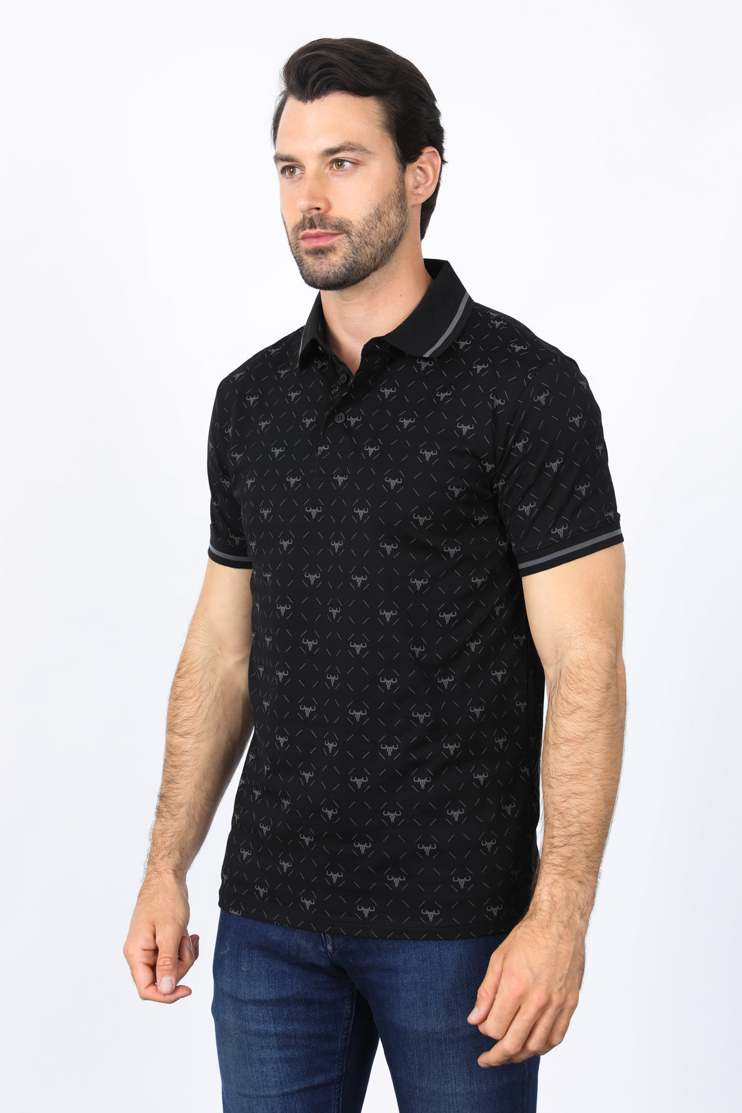 Mens Cotton Printed Polo Shirt