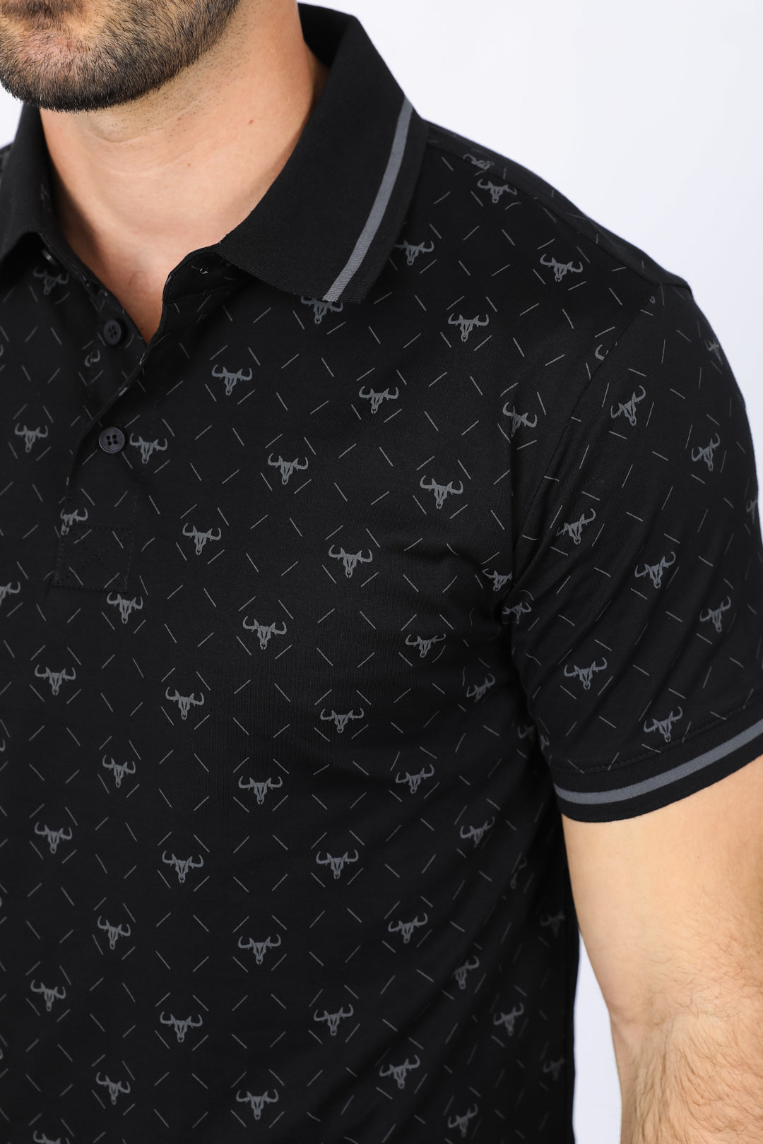 Mens Cotton Printed Polo Shirt