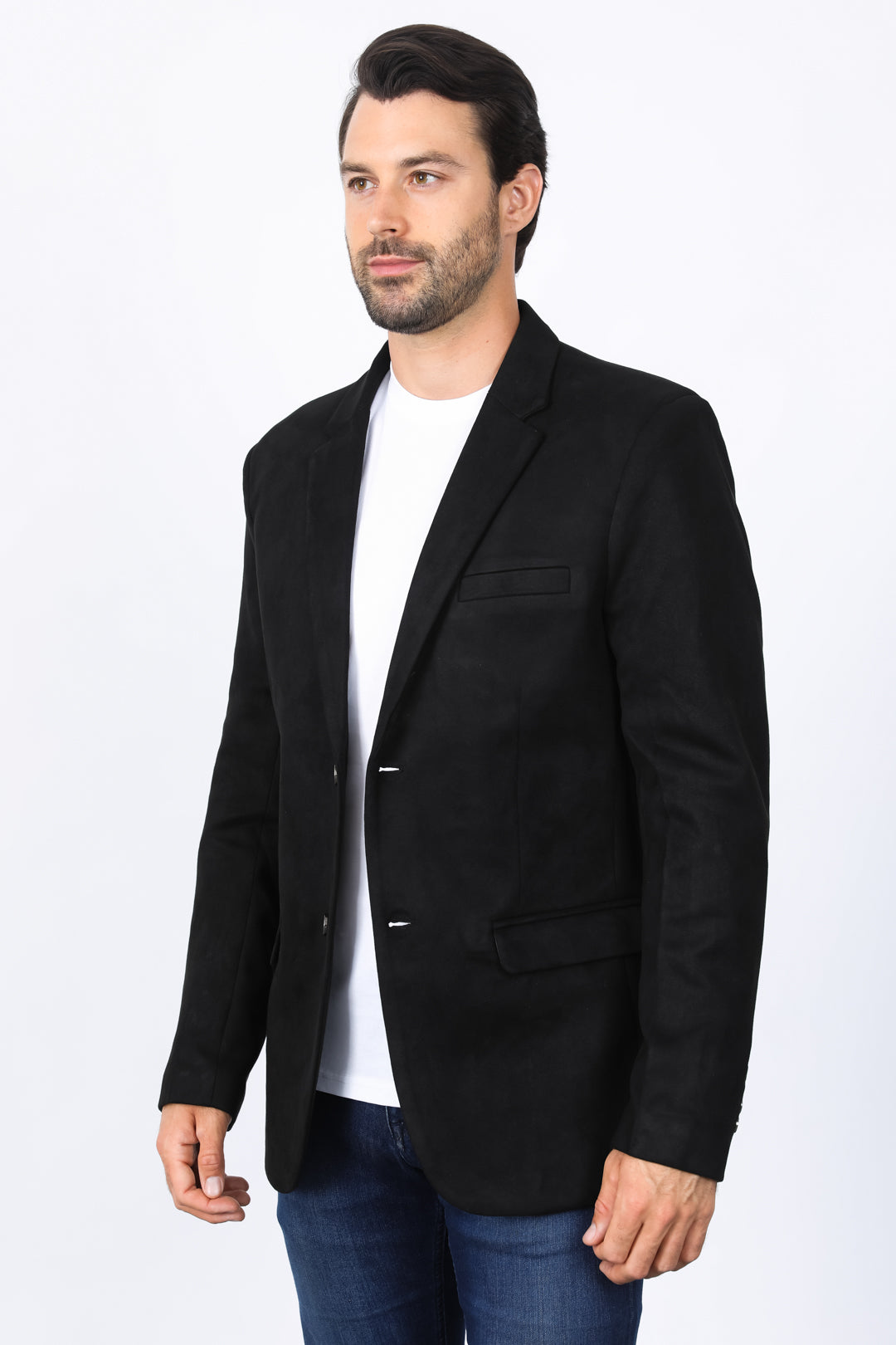 Black suede mens blazer best sale