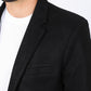 Men's Double Button Black Faux-Suede Blazer