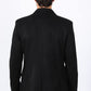 Men's Double Button Black Faux-Suede Blazer