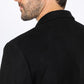 Men's Double Button Black Faux-Suede Blazer