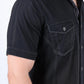 Mens Embroidery Modern Fit Stretch Short Sleeve Shirt