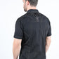 Mens Embroidery Modern Fit Stretch Short Sleeve Shirt