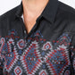 Mens Modern Fit Panoramic Foil Print Shirt - Black