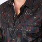 Mens Modern Fit Panoramic Foil Print Shirt - Black