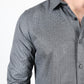 Mens Modern Fit Stretch Foiled Black Long Sleeve Shirt