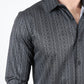 Mens Modern Fit Stretch Foiled Black Long Sleeve Shirt