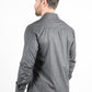 Mens Modern Fit Stretch Foiled Black Long Sleeve Shirt