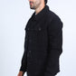 Mens Sherpa Lined Denim Jacket - Black