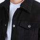 Mens Sherpa Lined Faux Suede Jacket - Black