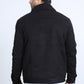 Mens Sherpa Lined Faux Suede Jacket - Black