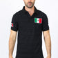 Mens Modern Fit Stretch MEXICO Cotton Polo with Aztec Print