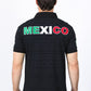 Mens Modern Fit Stretch MEXICO Cotton Polo with Aztec Print