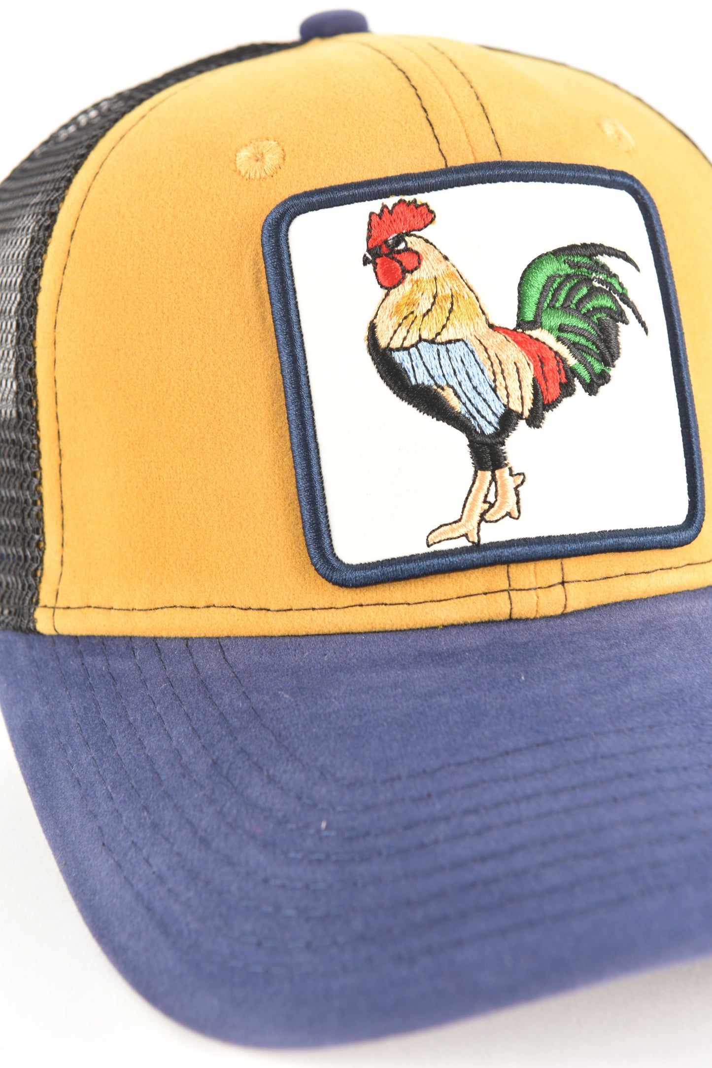 Mens Rooster Logo Baseball Cap - Blue