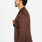 Men's Double Button Brown Faux-Suede Blazer