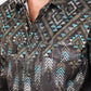 Mens Modern Fit Panoramic Foil Print Shirt - Brown