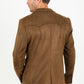 Men's Double Button Faux-Suede Blazer - Brown