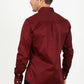 Men’s Single Pocket Logo Modern Fit Stretch Dress Shirt - Burgundy